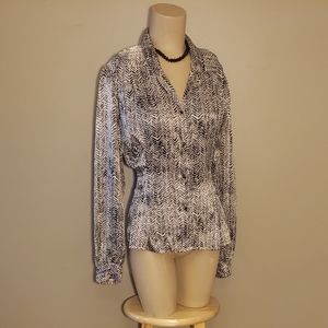 1980s Vintage Nicola Satin Button Down Blouse